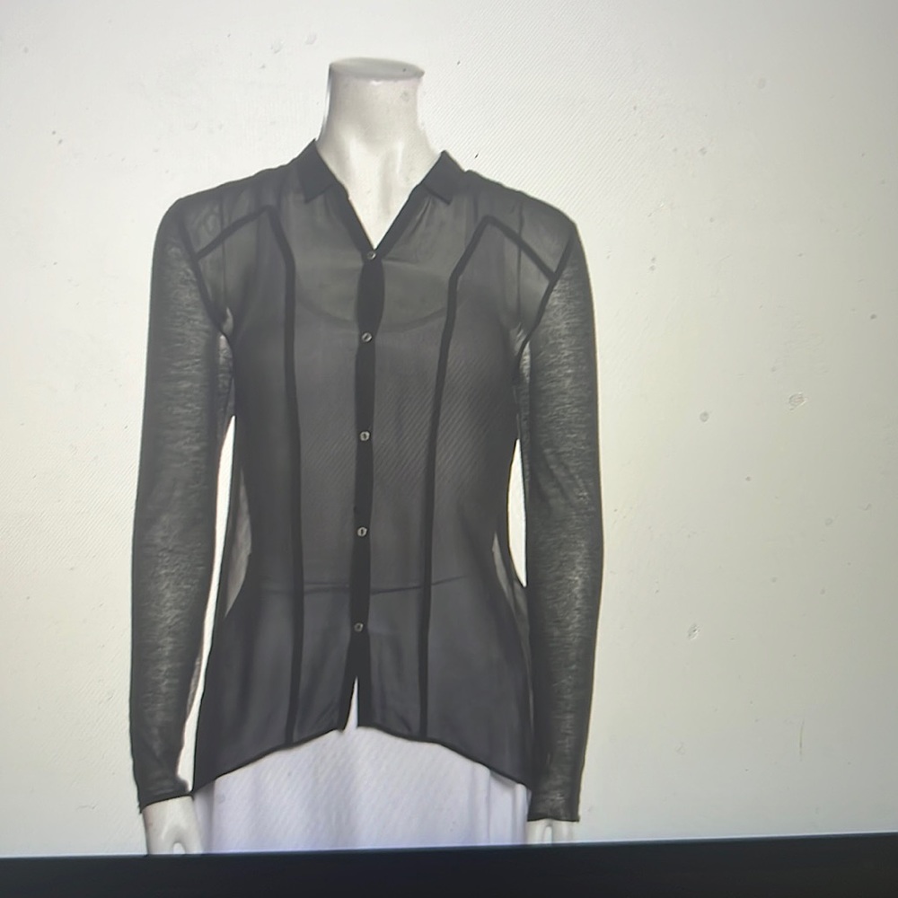 Helmut Lang Silk Button-Up Too - image 1